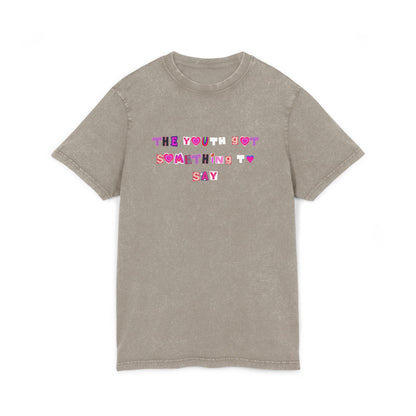 Acid Washed Round Neck Tee