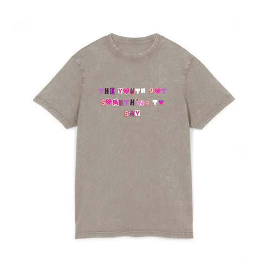 Acid Washed Round Neck Tee