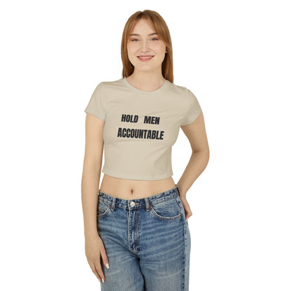 Hold Men Accountable Women's Crop Tee — Feminist Statement Shirt
