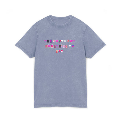Acid Washed Round Neck Tee