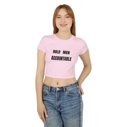 Hold Men Accountable Women's Crop Tee — Feminist Statement Shirt