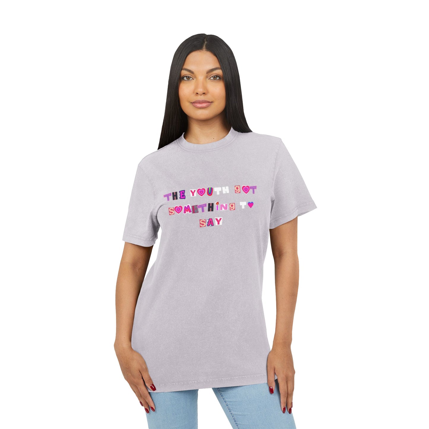 Acid Washed Round Neck Tee