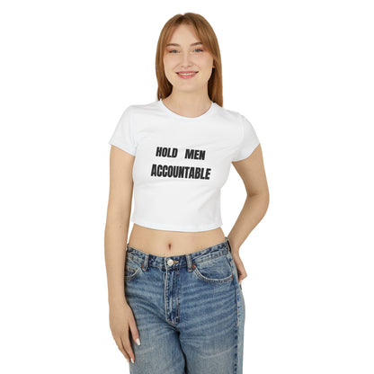 Hold Men Accountable Women's Crop Tee — Feminist Statement Shirt